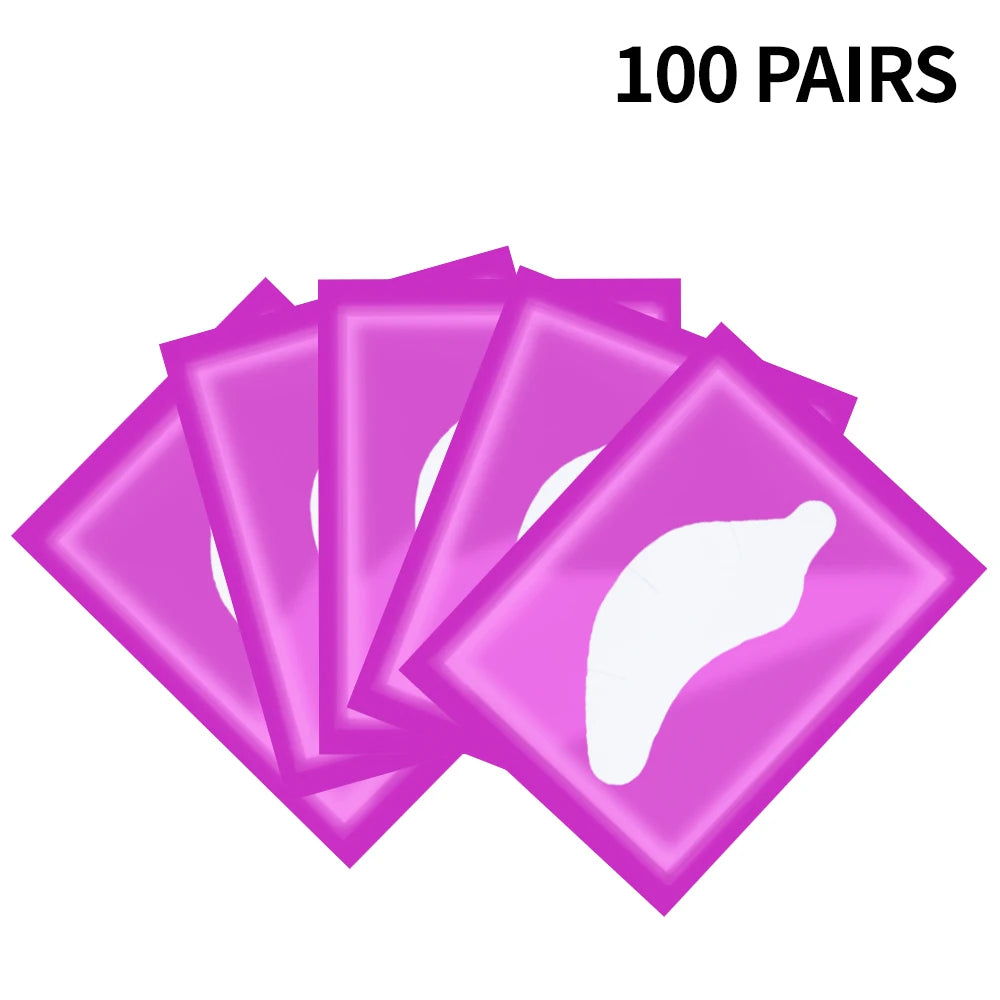 100 Pairs Hydrogel Under Eye Pads for Eyelash Extensions Eyelash Extension Pads PRIMED YB-100pcs Purple