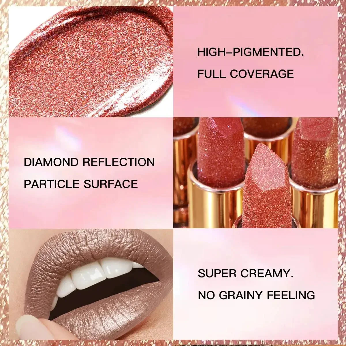USHAS Metallic Shine Liquid Lipstick Set – 6pc Waterproof