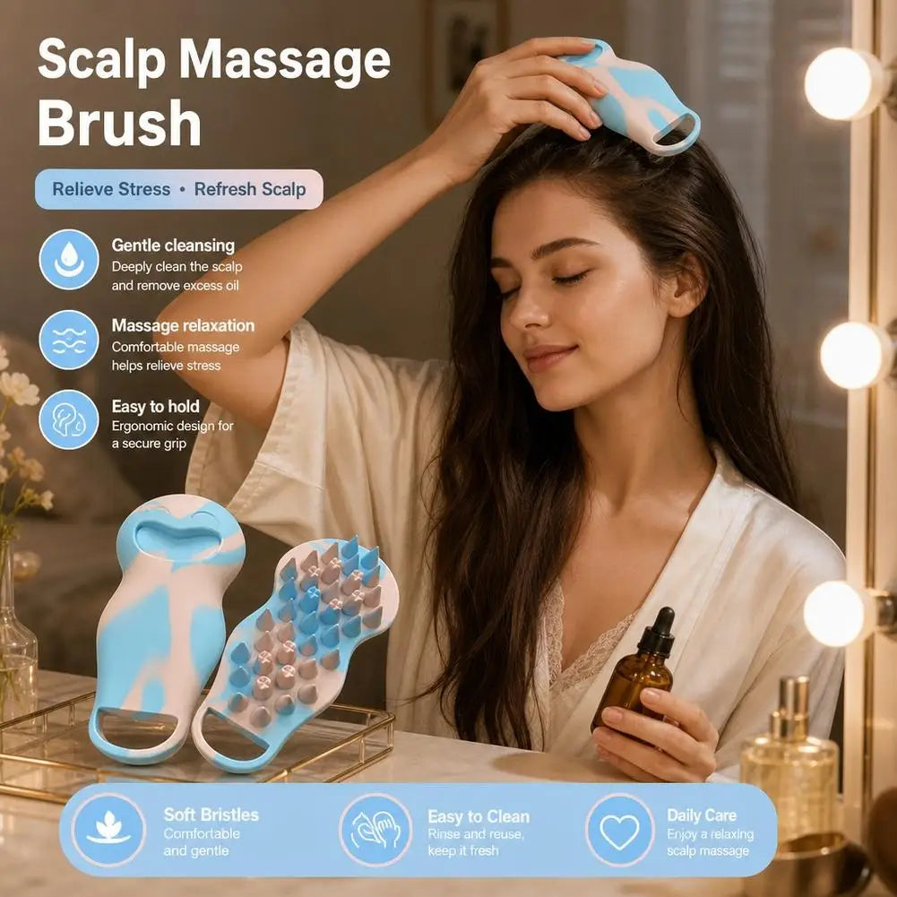Soft Silicone Scalp Massage Brush – Anti-Slip Shower Comb Scalp Massage Brush PRIMED
