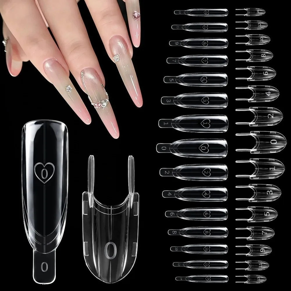 120Pcs Rocket Shape Dual Nail Forms – Reusable DIY Nail Mold