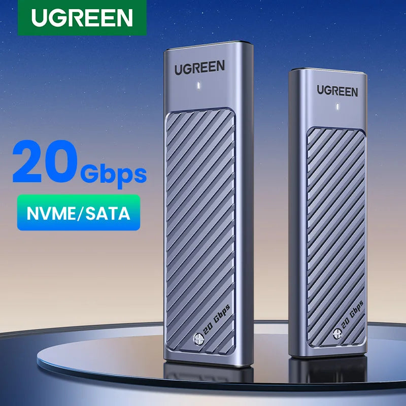 UGREEN 20Gbps M.2 NVMe SATA SSD Enclosure USB 3.2 Gen2 SSD Enclosure PRIMED