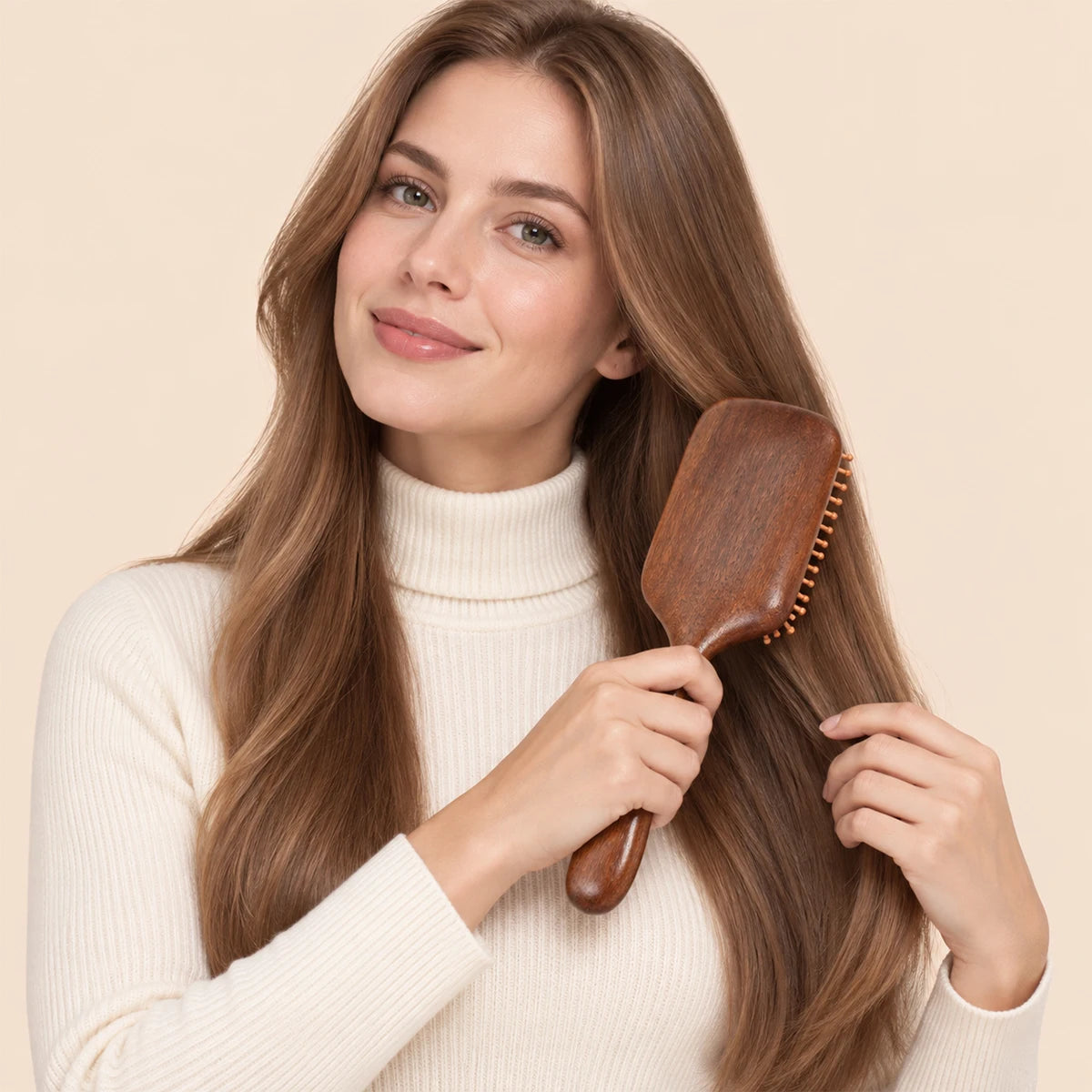 Wood Air Cushion Hairbrush – Detangling & Scalp Massage