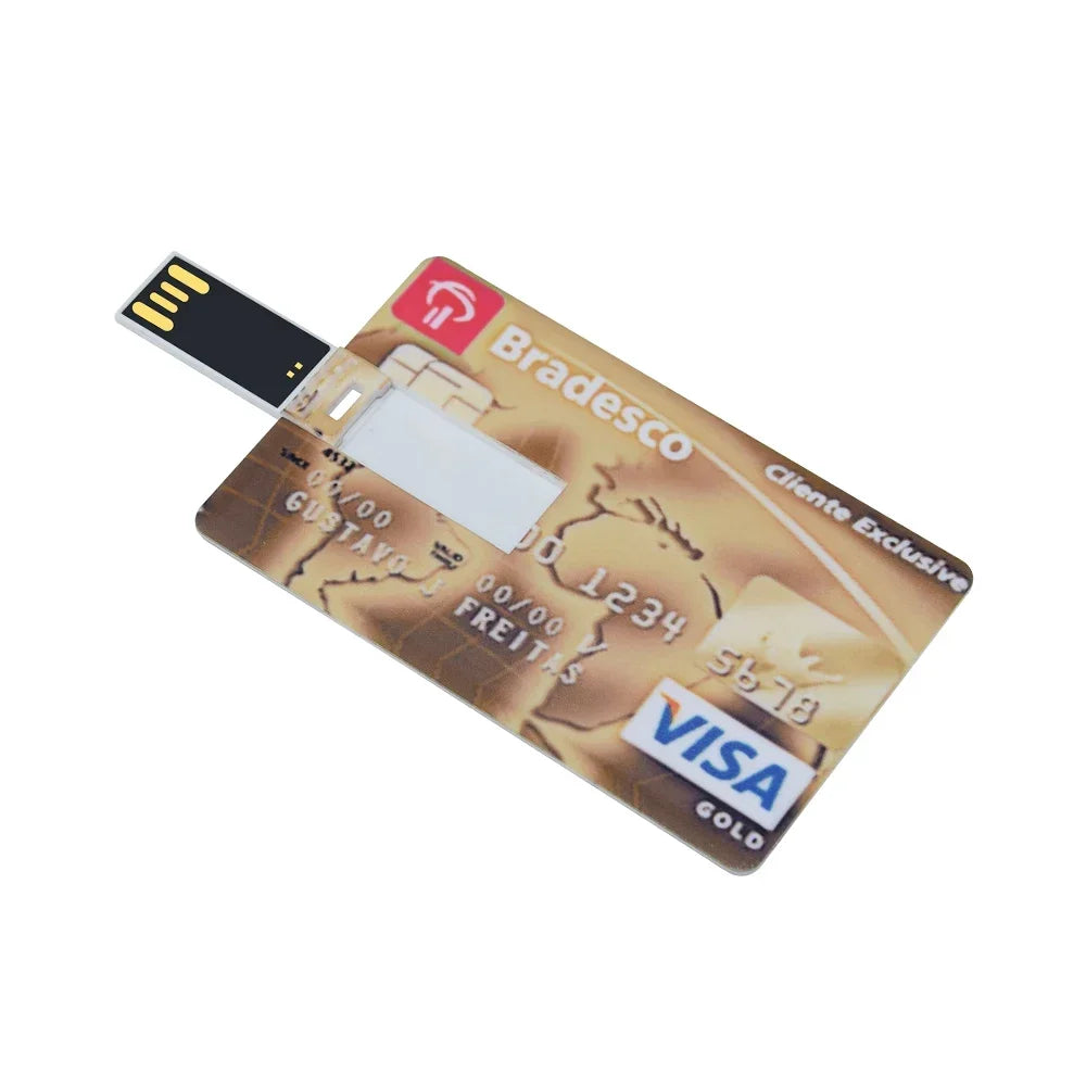 Credit Card USB Flash Drive 4–64GB | Waterproof Metal Memory Stick USB Flash Drive PRIMED 128 GB Style 9