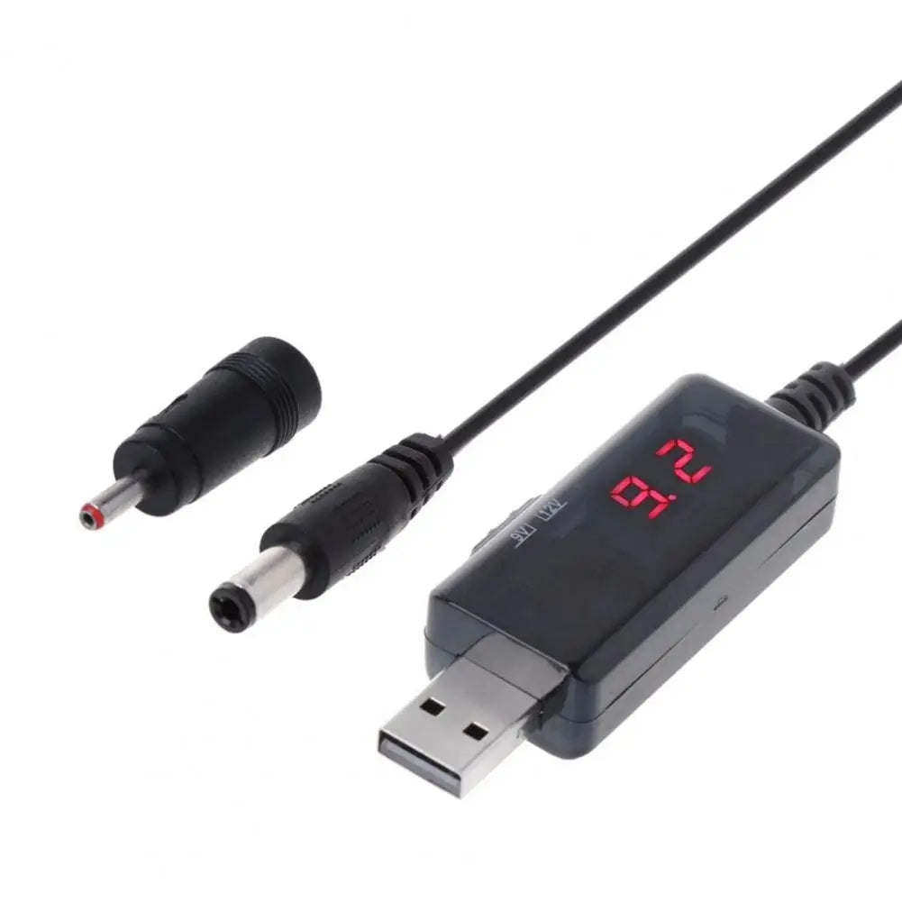 USB 5V to 9V/12V Step-Up Converter Cable with LED Display USB Power Converter PRIMED