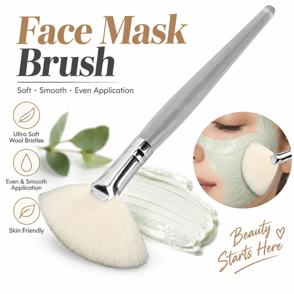 2-Pack Fan Face Mask Brush – Soft Bristles Facial Applicator