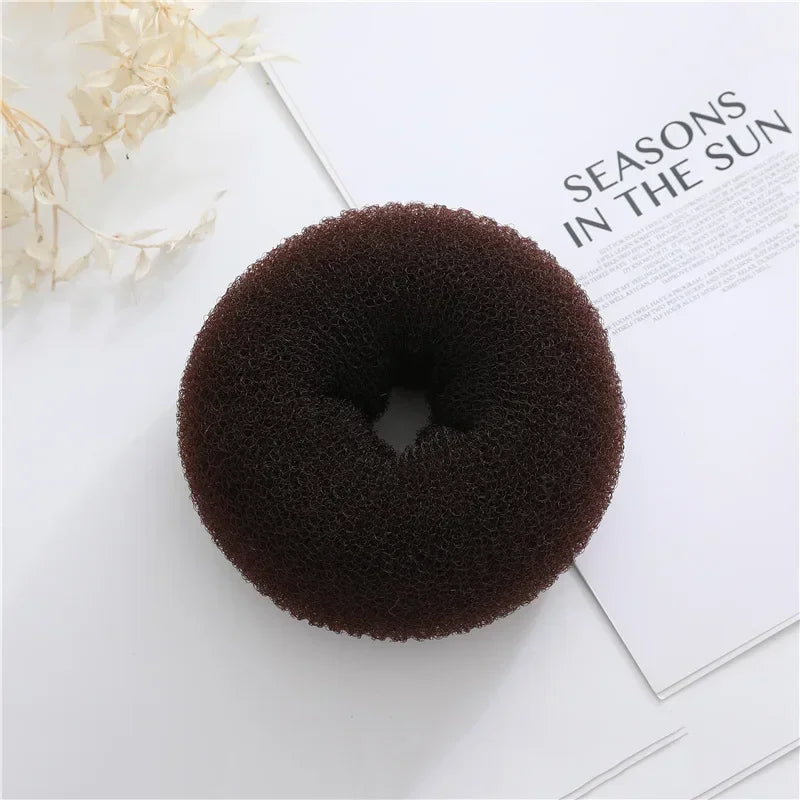 Hair Bun Donut Foam Sponge Ring Styling Tool – Women & Girls Hair Bun Styling Tool PRIMED Coffee -L