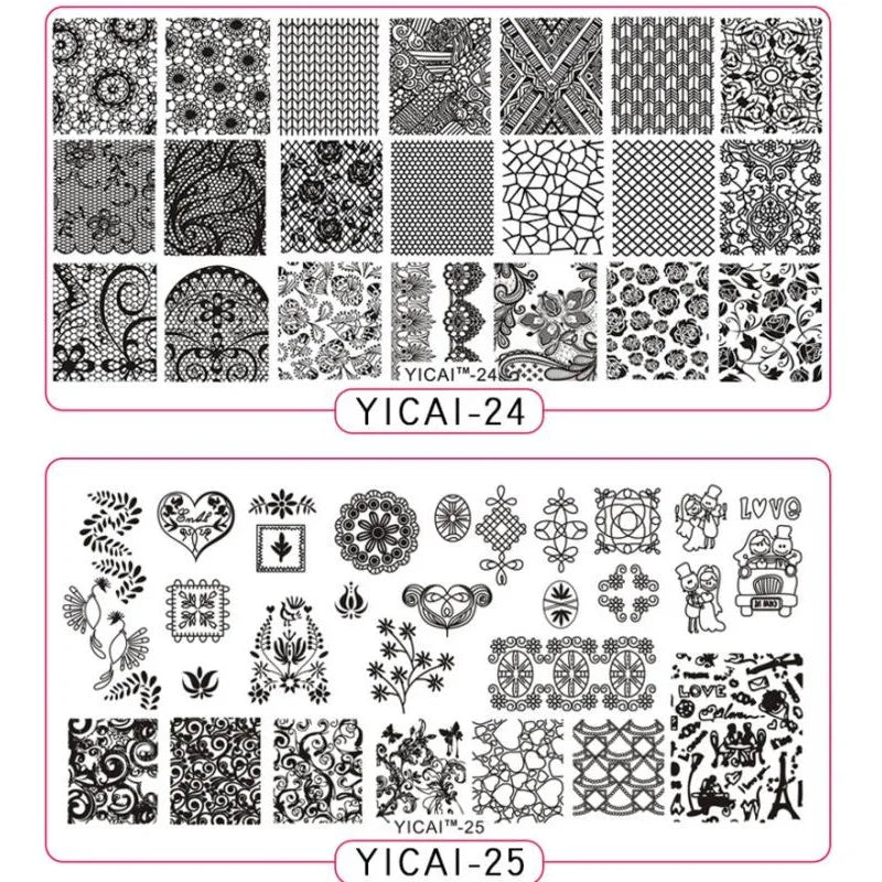 MAFANAILS YICAI 3D Flower Nail Stamping Plate – 40 Designs Nail Stamping Plate PRIMED