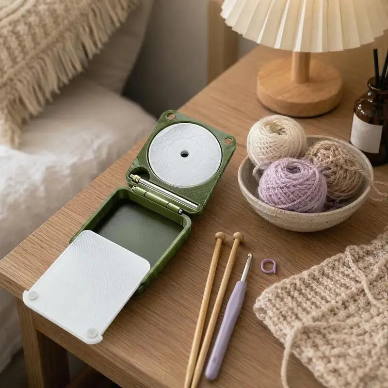 Foldable Portable Yarn Holder Spinner Box | Knitting Gift Yarn Spinner Holder PRIMED