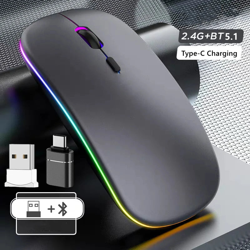 MissionFit RGB Wireless Mouse | Silent Bluetooth Rechargeable Wireless Gaming Mouse PRIMED
