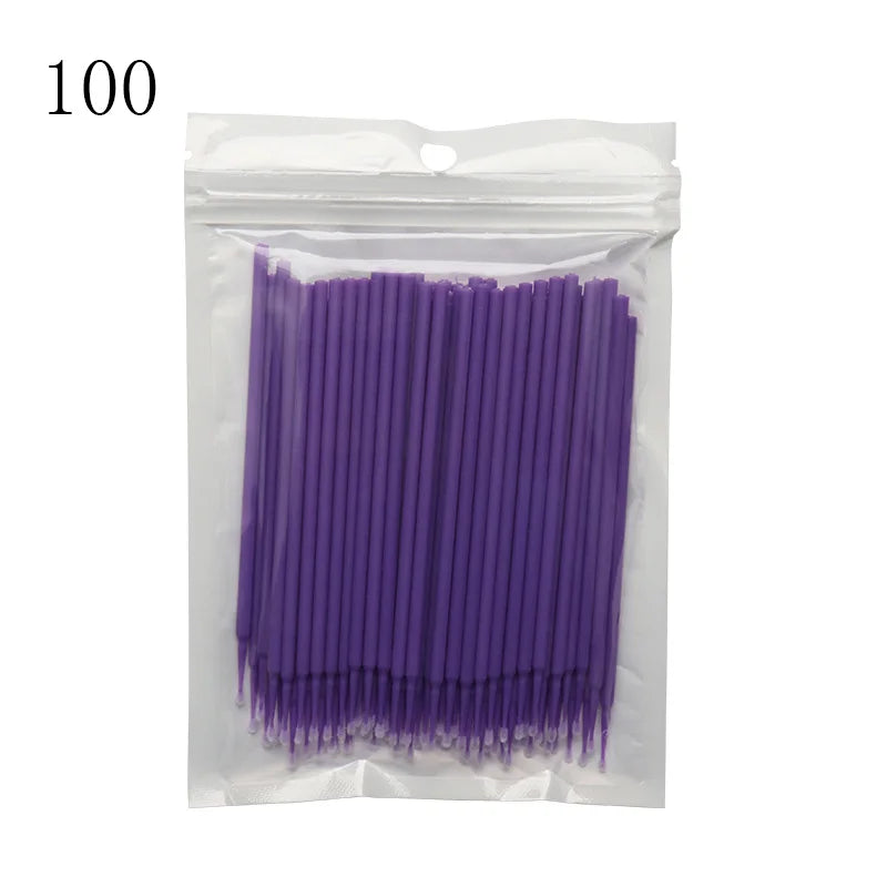 Micro Disposable Eyelash Applicator Brushes – 50/100 Pack Makeup Applicator Brushes PRIMED 100Pcs Dark Purple