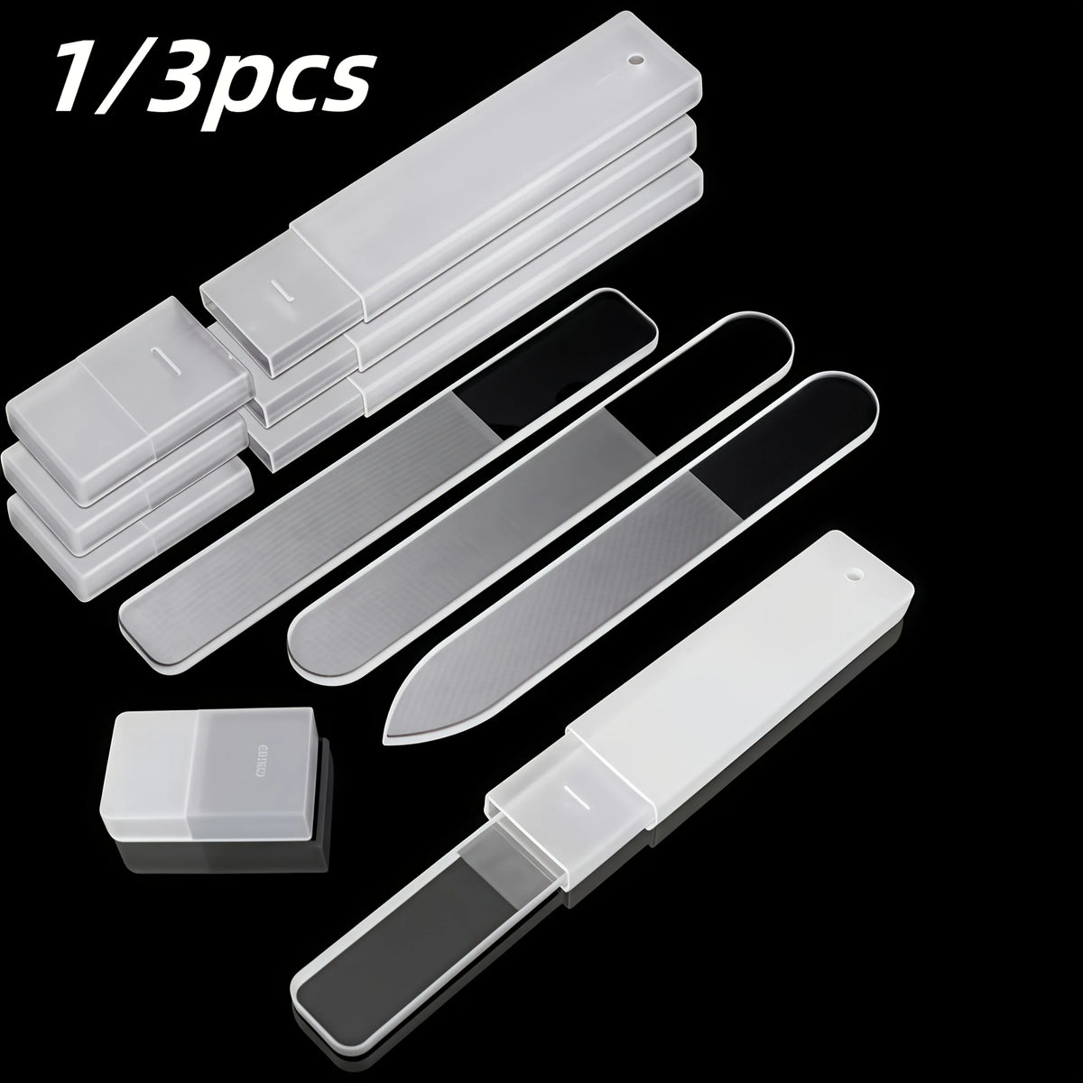 Ouriner 3-Piece Nano Glass Nail File Set | Manicure Buffer