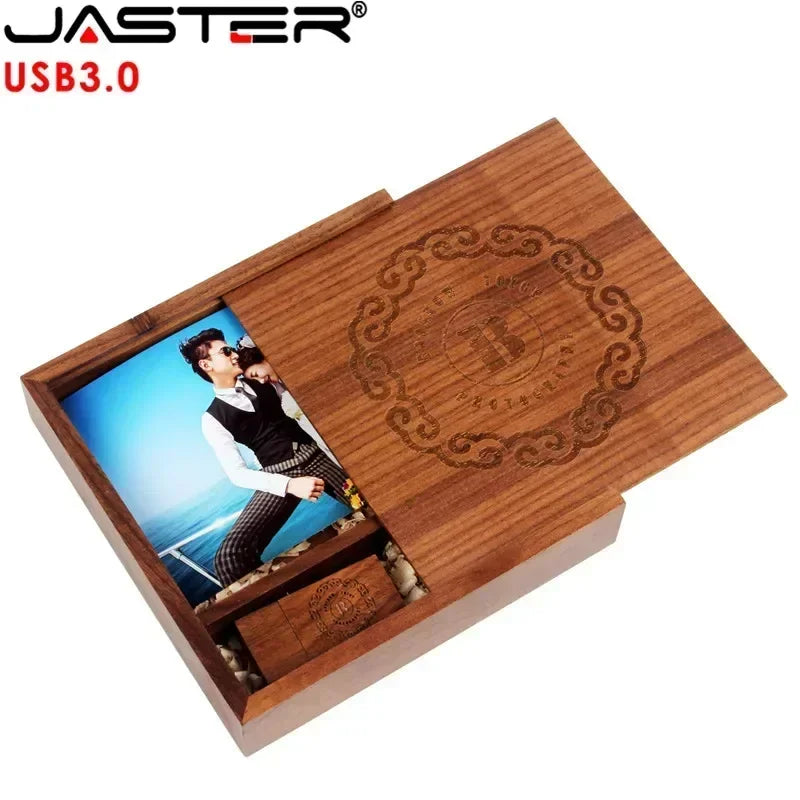 JASTER Wooden USB 3.0 Photo Album Box Flash Drive 16GB/32GB USB Flash Drive PRIMED