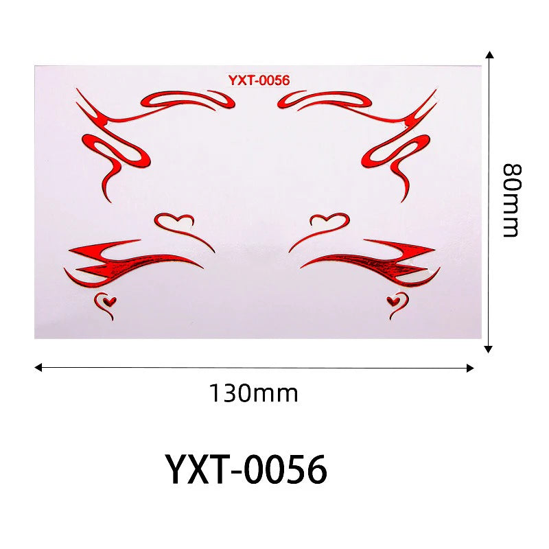 Purple Red Metallic Eye Makeup Stickers | Temporary Tattoo
