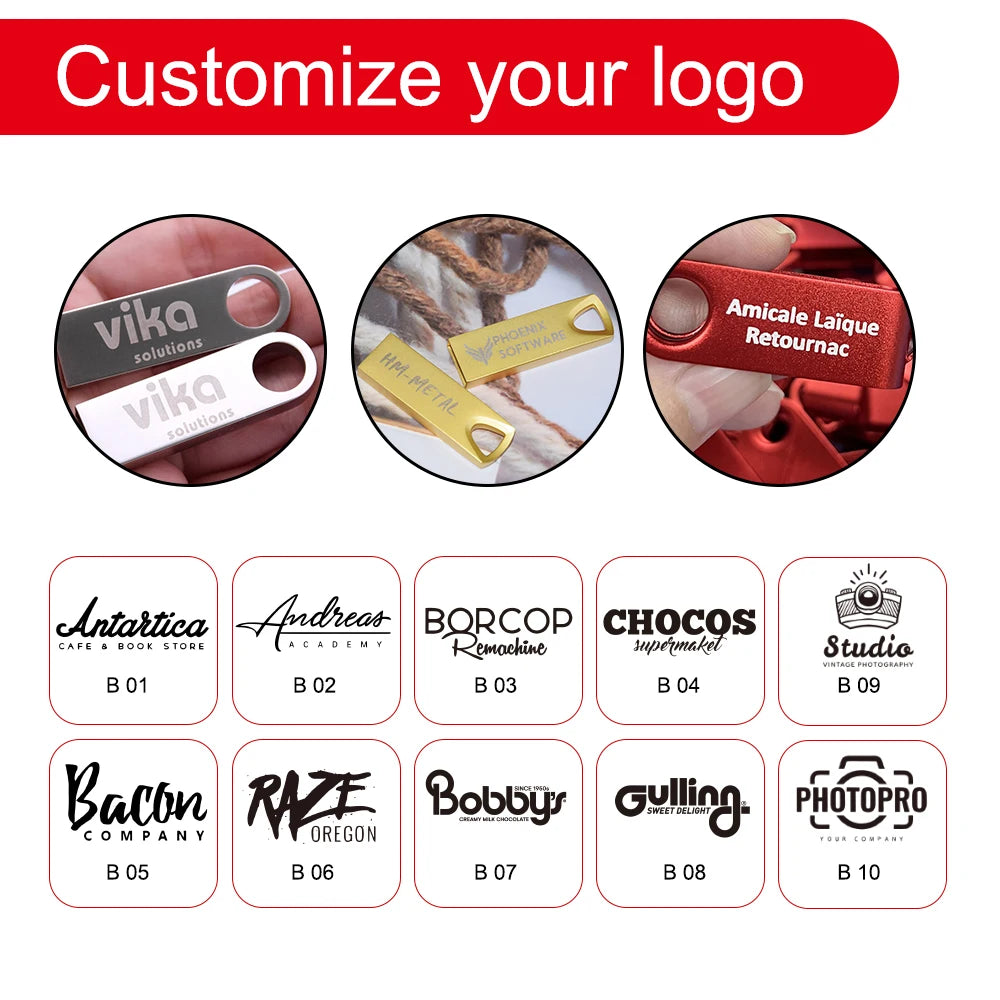 50-Pack Custom Logo USB Flash Drives 2.0 + Key Chain – 9 Colors Custom Logo USB Drive PRIMED