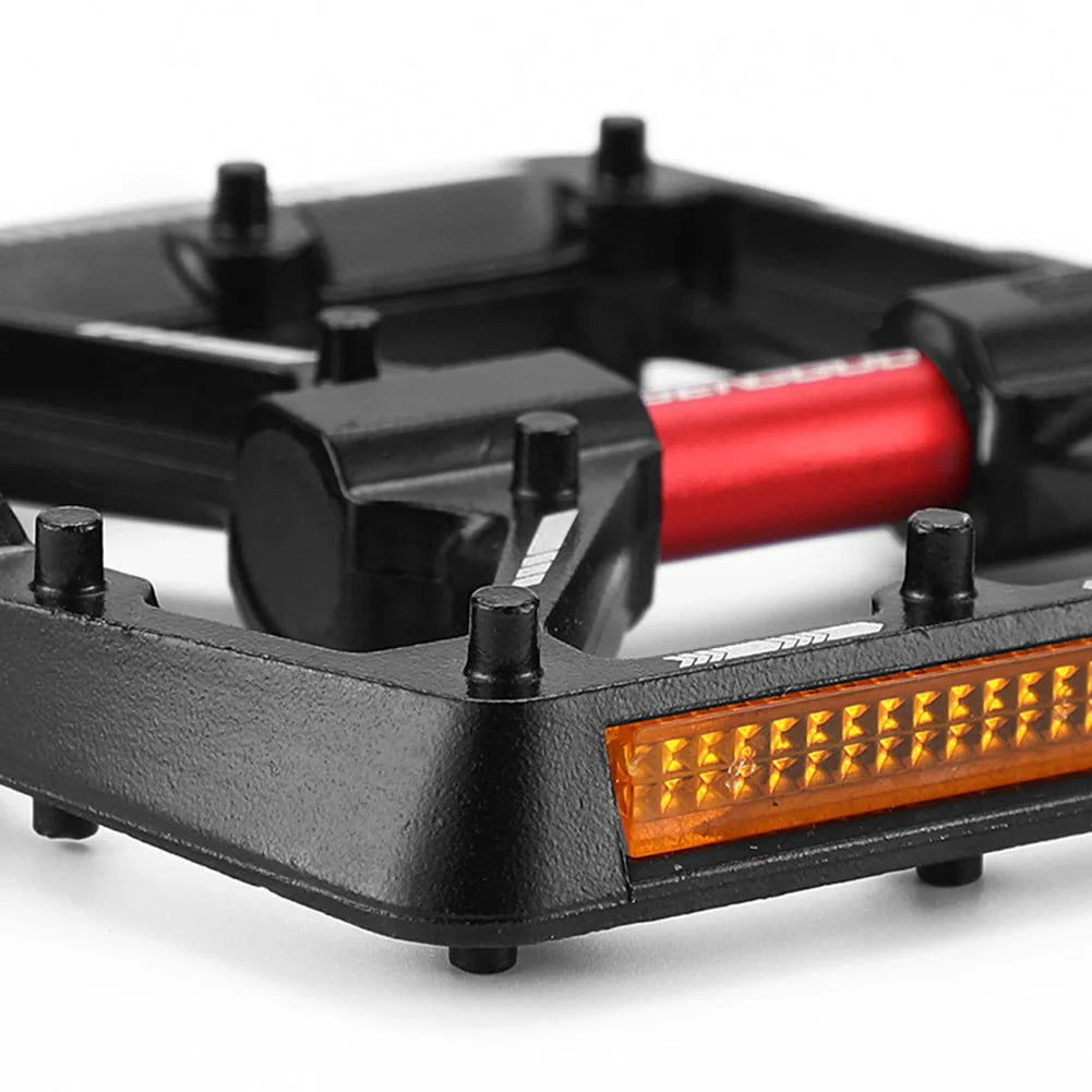 Ultralight Aluminum Bike Platform Pedals – Reflector & Anti-Slip Bicycle Platform Pedals PRIMED