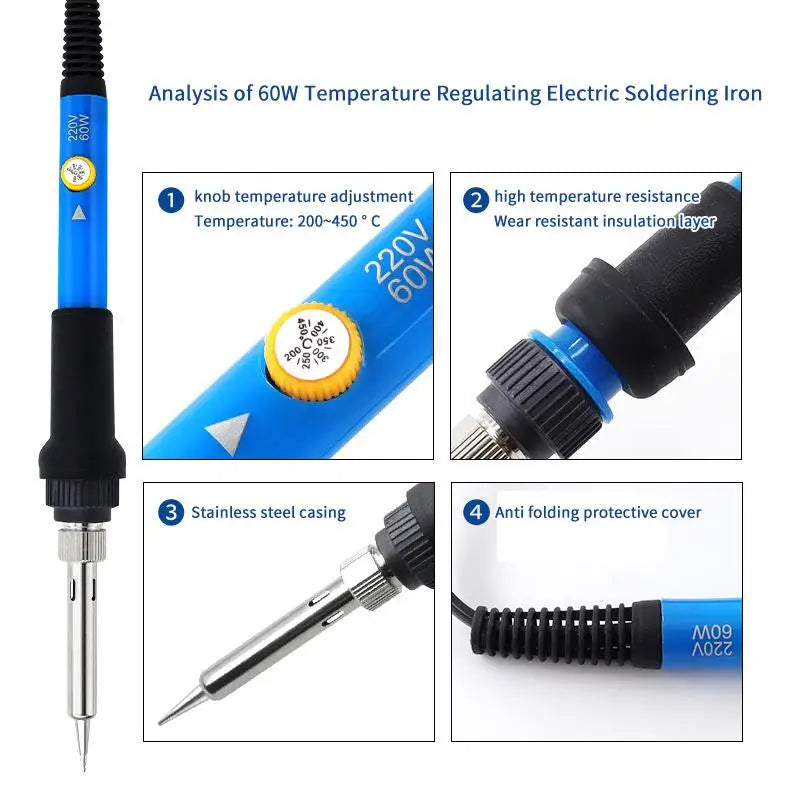 60W Adjustable Temperature Electric Soldering Iron 110V/220V