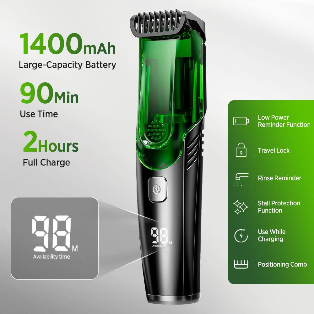 AFDEAL 2-in-1 Vacuum Beard Trimmer | 20-Length Grooming Kit Electric Beard Trimmer PRIMED