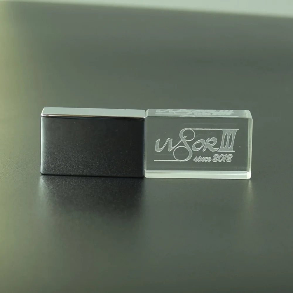 10 PCS Crystal USB 3.0 Flash Drives – LED Light, Free Logo USB Flash Drive PRIMED
