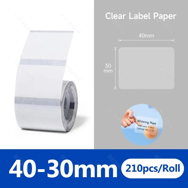 NiiMBOT Thermal Label Roll – Waterproof Round Stickers B1 B21 Thermal Label Roll PRIMED Trans 40-30mm