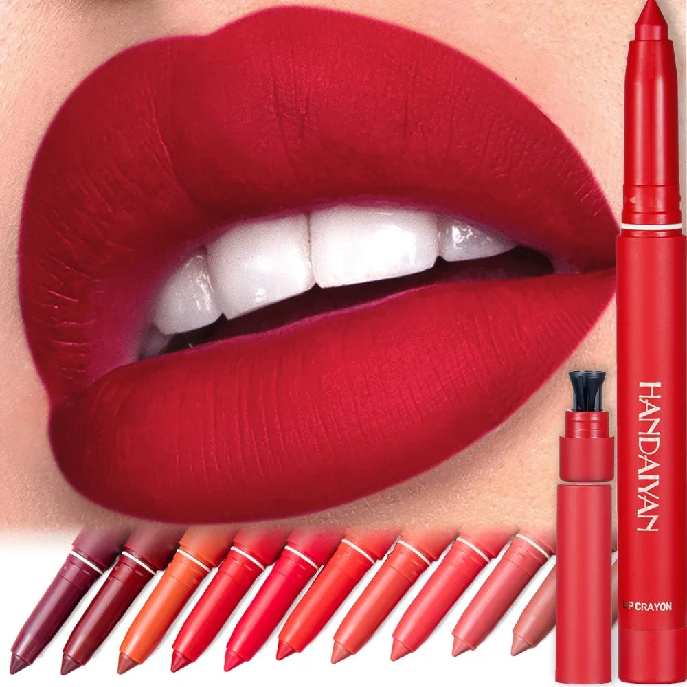 Waterproof Matte Lip Liner Pencil – 12 Shades, Long-Lasting Matte Lip Liner PRIMED
