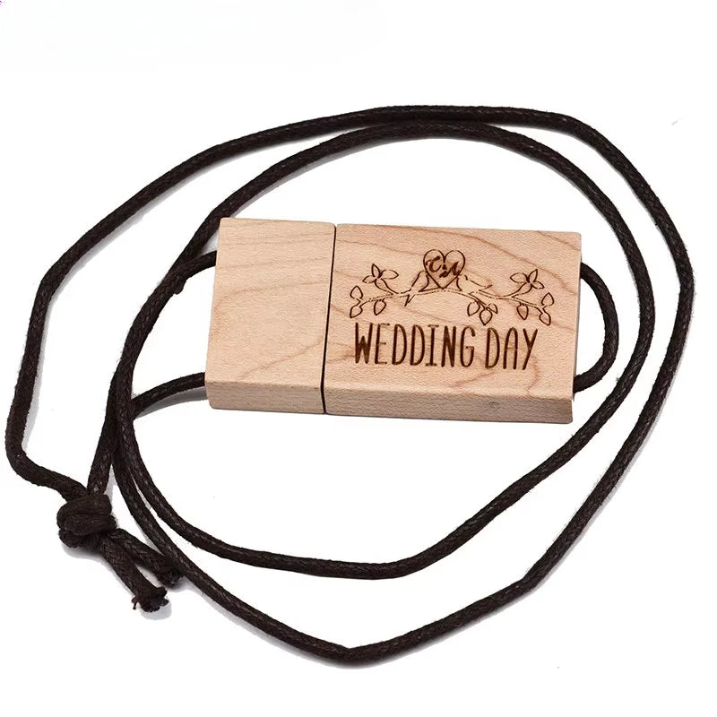 Wooden USB Flash Drive Custom Logo | 4GB–128GB Pen Drive