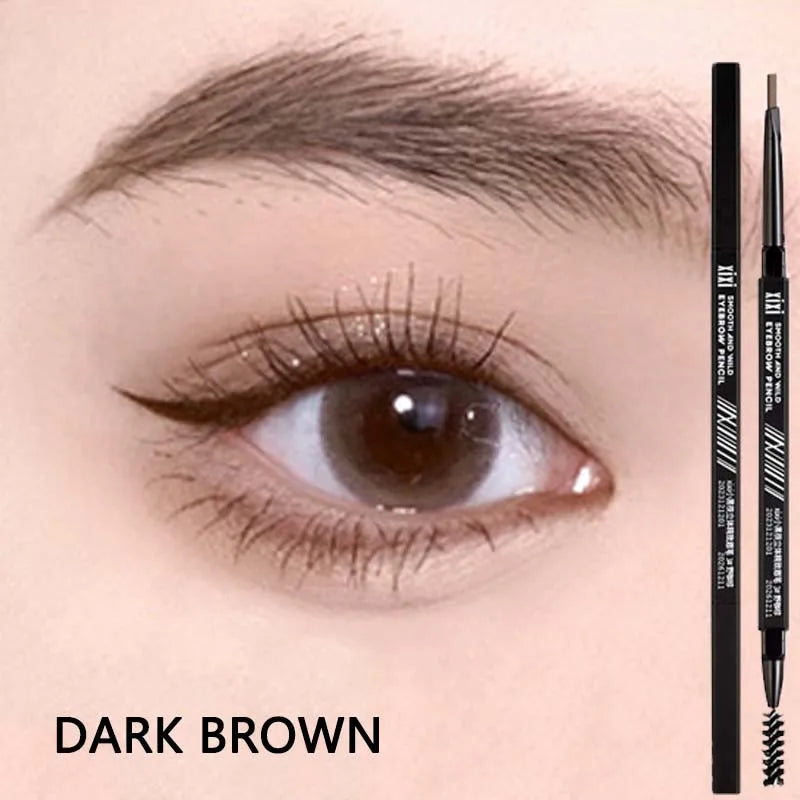 Double Head Waterproof Eyebrow Pencil – Natural Long-Lasting Eyebrow Pencil PRIMED 03-dark brown