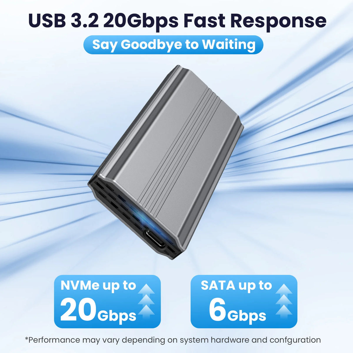 UTHAI NVMe M.2 SSD Enclosure 20Gbps USB-C Gen2 Aluminum Case