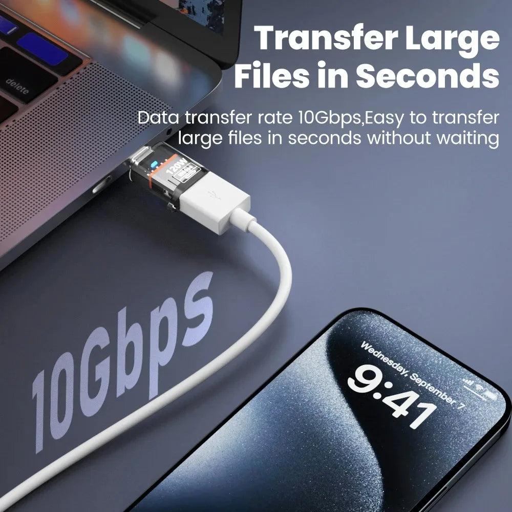 USB 3.2 to USB-C OTG Adapter | 120W Fast Charging 10Gbps USB-C OTG Adapter PRIMED