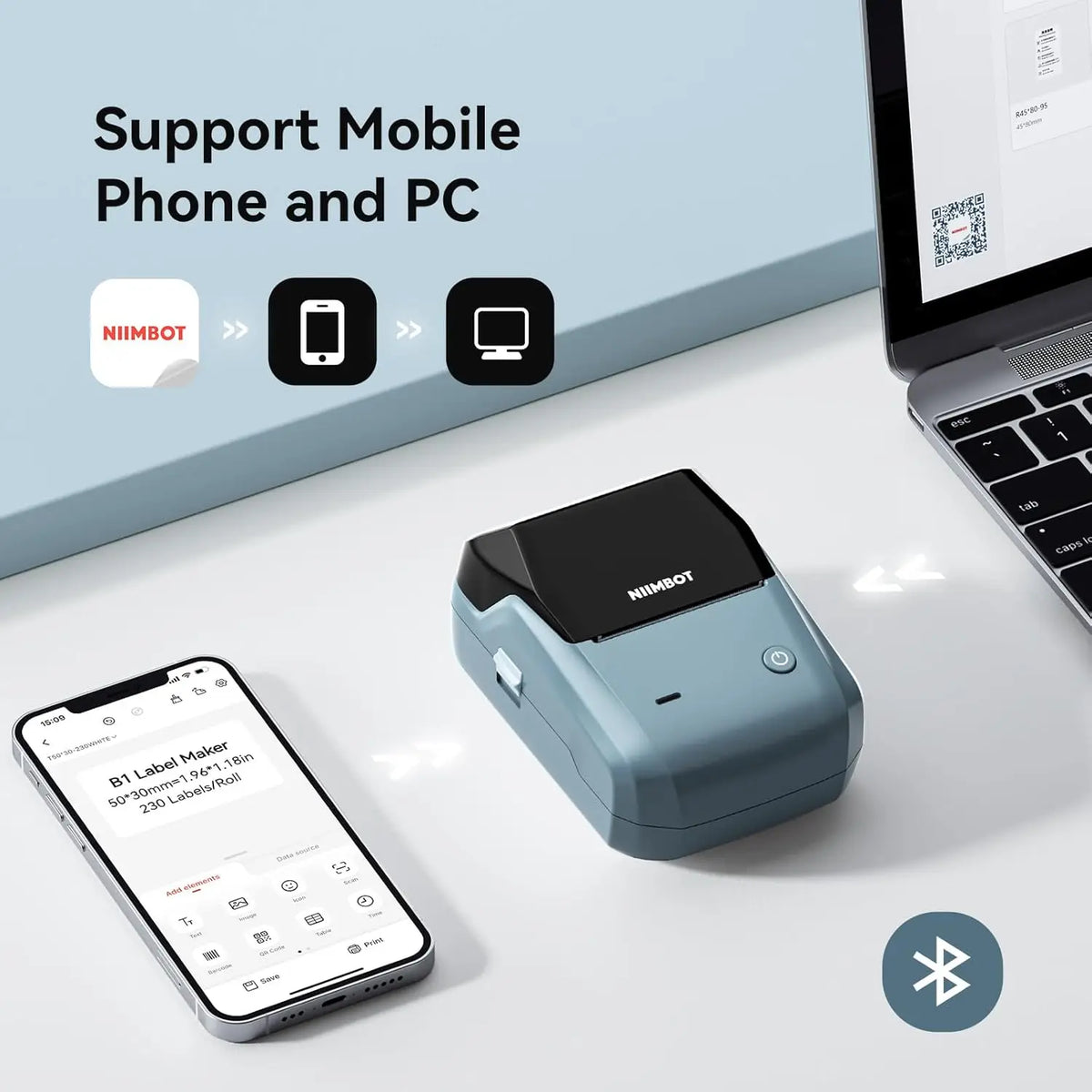 Niimbot B1 Bluetooth Thermal Label Printer – 2 Inch Portable Thermal Label Printer PRIMED