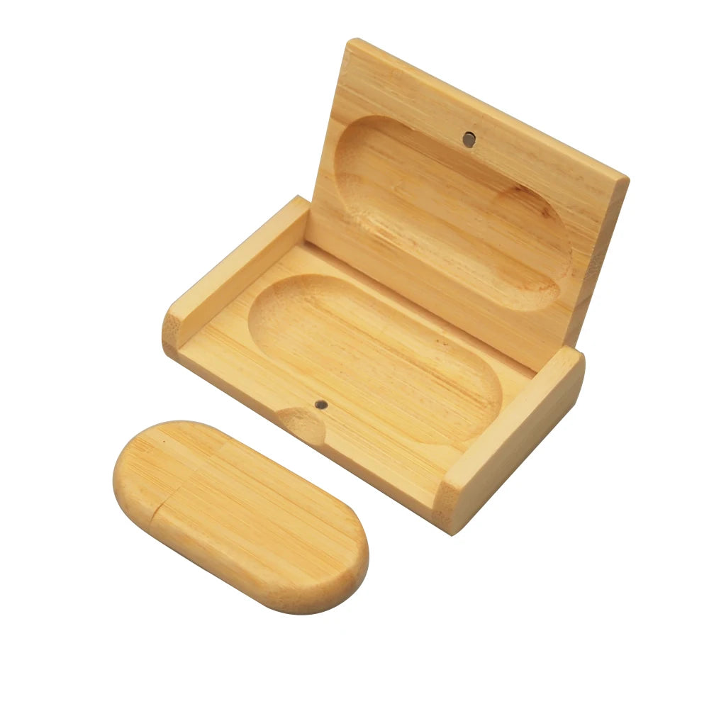 Wooden USB Flash Drive 4–32GB | Custom Logo Engraving Gift Wooden USB Flash Drive PRIMED bamboo with box 8 GB