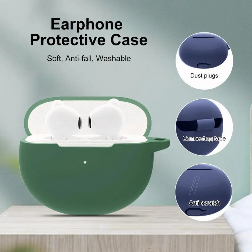 Silicone Case for OPPO Enco Air / Air 2 with Carabiner Clip Earbud Protective Case PRIMED
