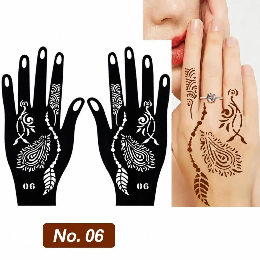 Reusable Henna Stencils – Self-Adhesive Floral Body Art Templates