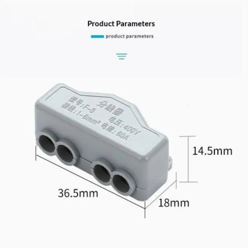 1-in-4 Brass Wire Splitter Terminal Block 60A 400V | F-5 Wire Splitter Terminal PRIMED one size