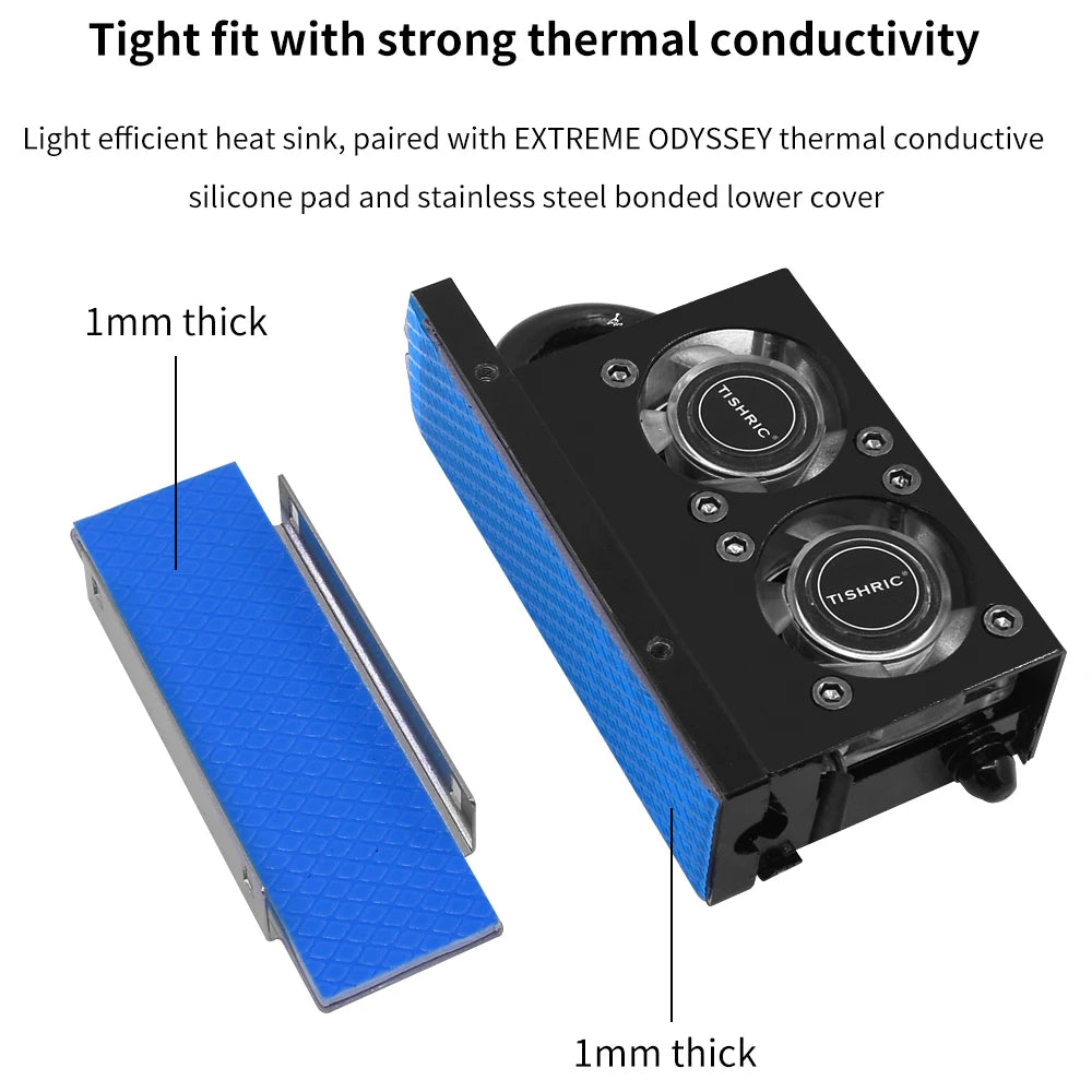 TISHRIC RGB M.2 2280 NVMe SSD Heatsink with 7000RPM Fan SSD Heatsink Cooler PRIMED