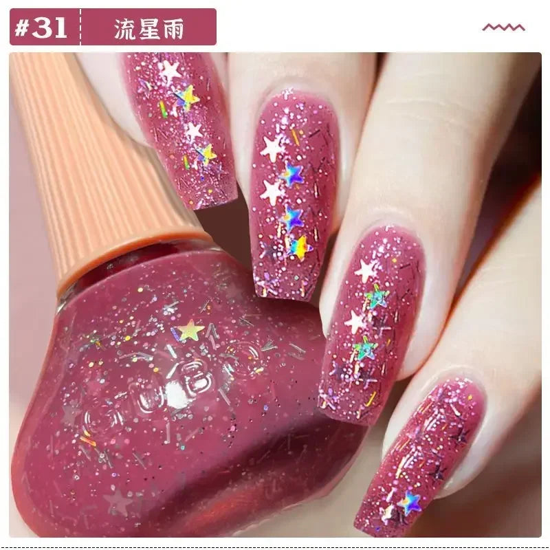 Glitter Gel Nail Polish Quick Dry Autumn Coffee Tones 12ml