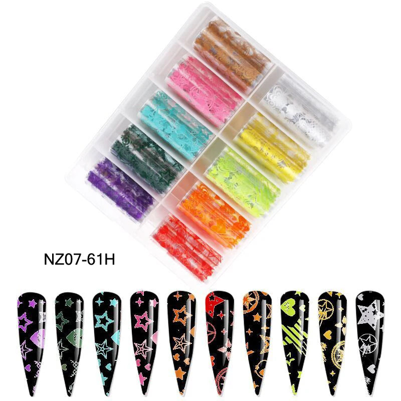 Galaxy Nail Transfer Foils – 10 Rolls, 105 Designs | DIY Nail Art