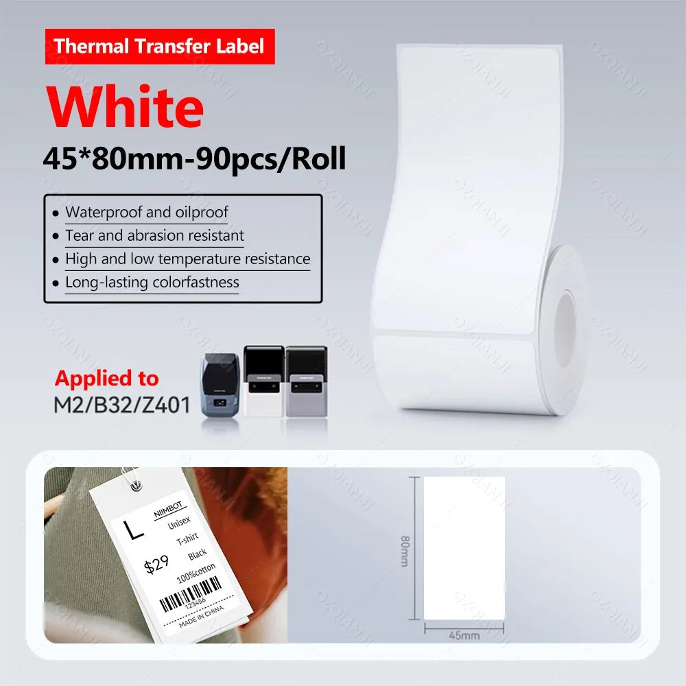 Niimbot M2 300DPI Portable Thermal Transfer Label Printer Thermal Label Printer PRIMED OnlyLabel WH45-80mm