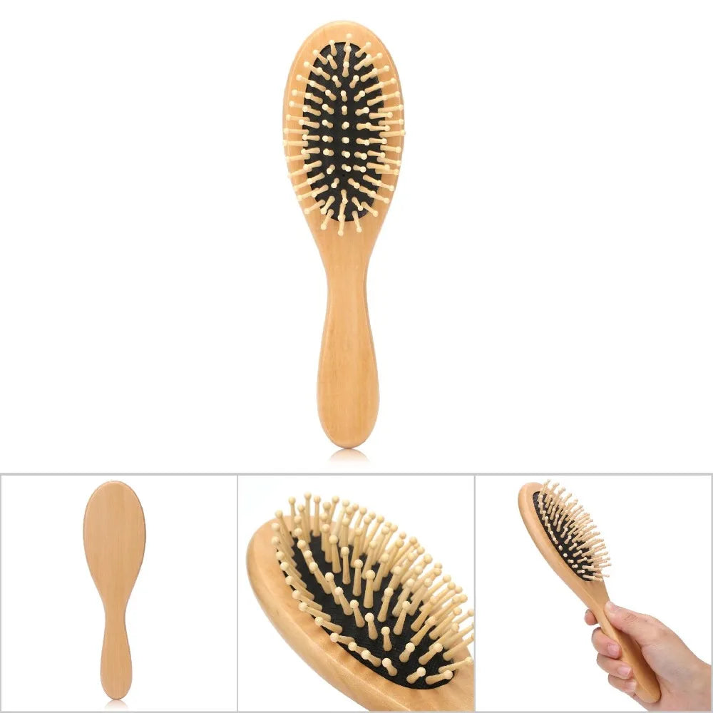 Wooden Paddle Hair Brush – Anti-Static Scalp Massage Comb
