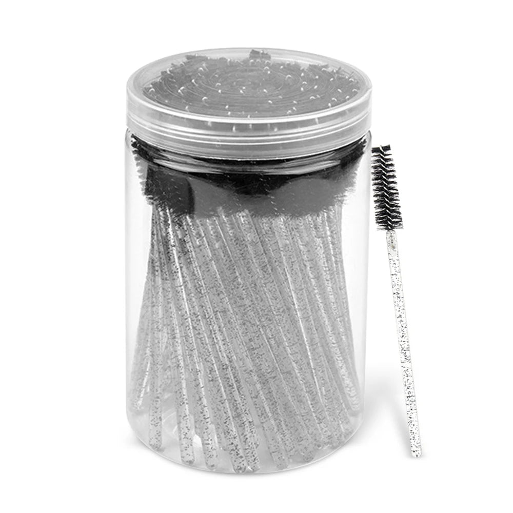 100 Pcs Spoolie Brushes – Eyelash Extension Makeup Tools Spoolie Brush Set PRIMED black