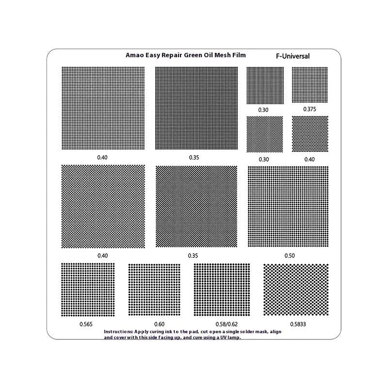 UV Solder Mask BGA Reballing Stencil | 0.3–1.0mm Spacing