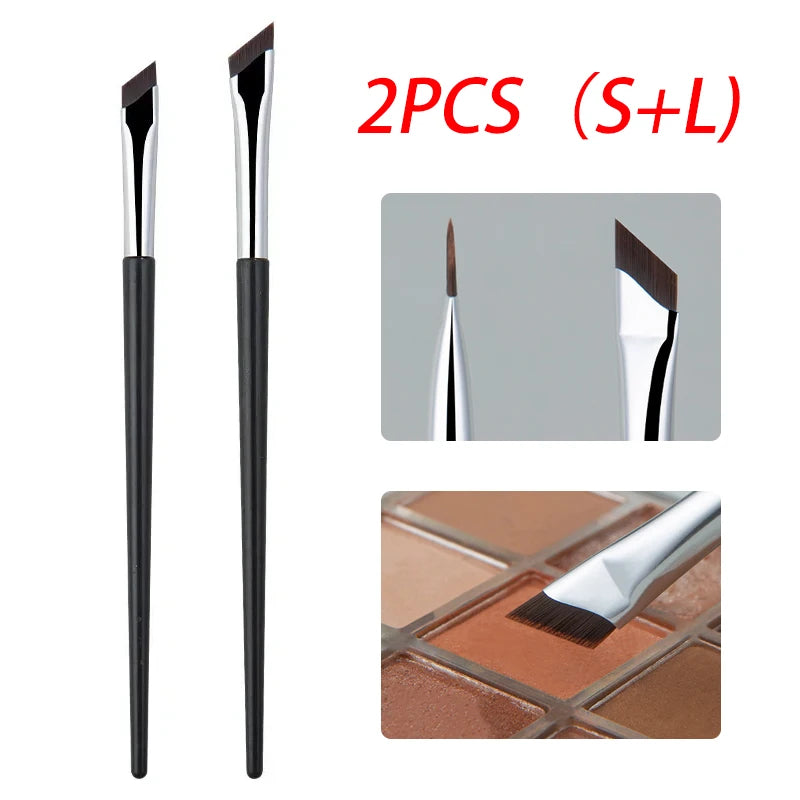 2-Pack Ultra-Thin Blade Eyeliner & Angled Eyebrow Brush Set
