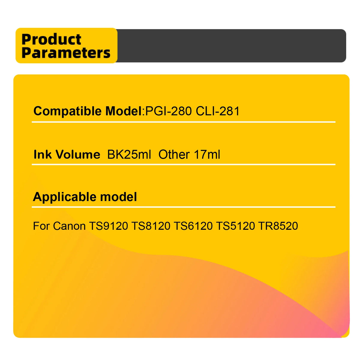 PGI-280 CLI-281 Compatible Ink Cartridges for Canon PIXMA Ink Cartridges PRIMED