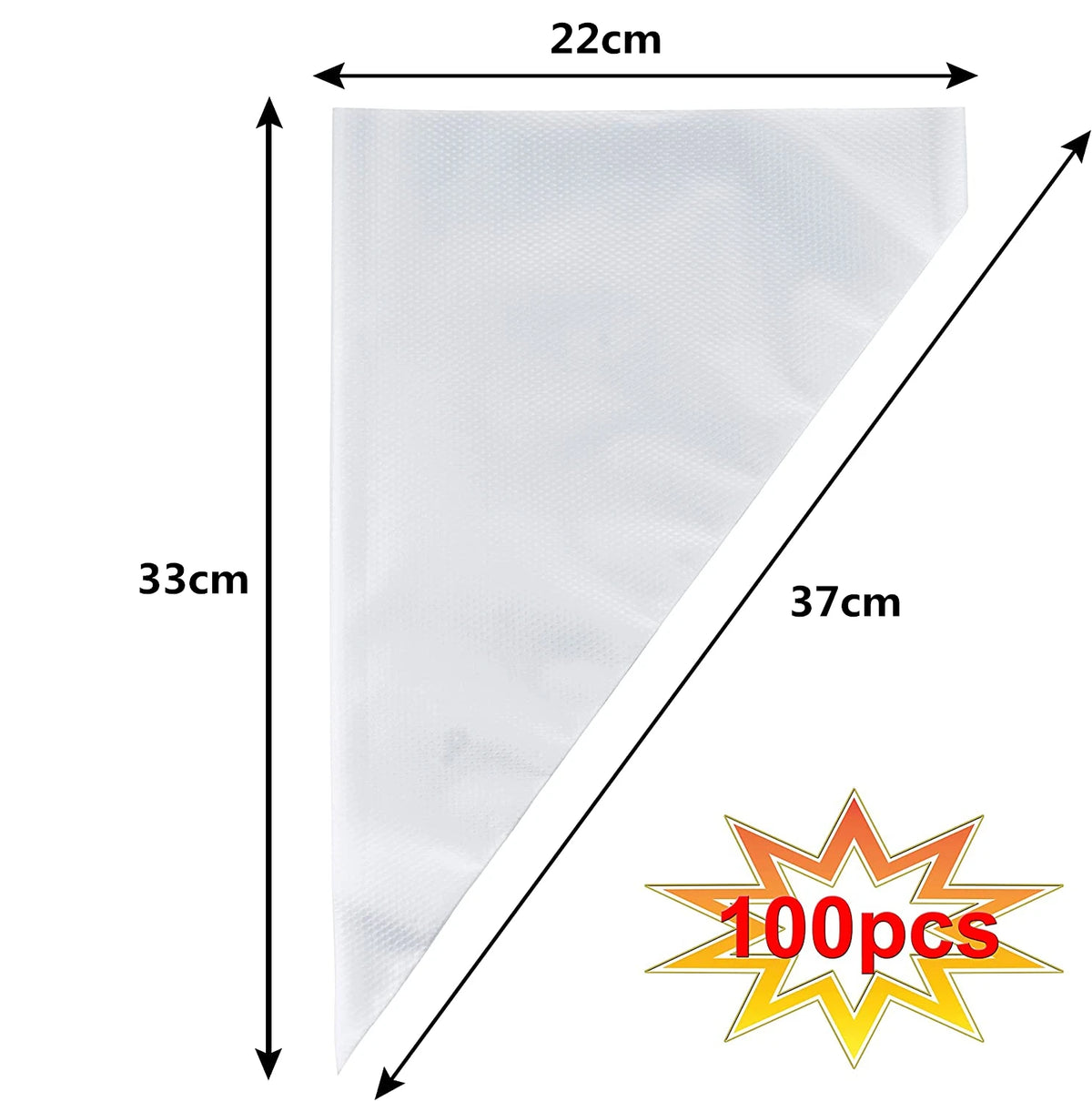 100 Pcs Disposable Anti-Burst Piping Bags for Icing & Baking