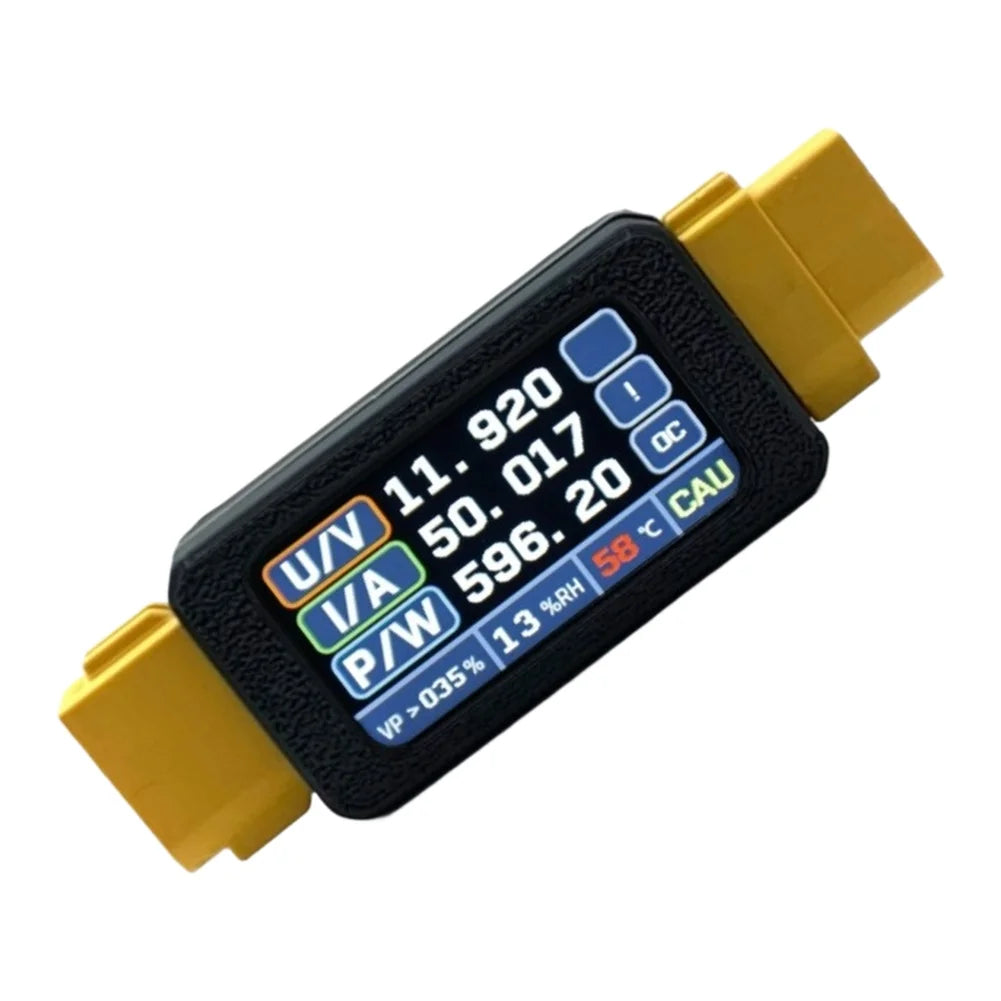 XT60 Bidirectional Ammeter Wattmeter 5–34V 30A + Temp Sensor