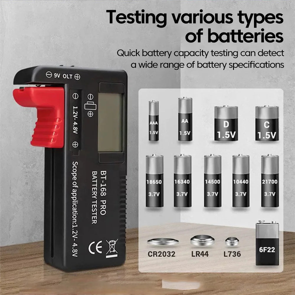 Universal Battery Level Tester 1.2V–9V | AA AAA 18650 Tester Battery Level Tester PRIMED