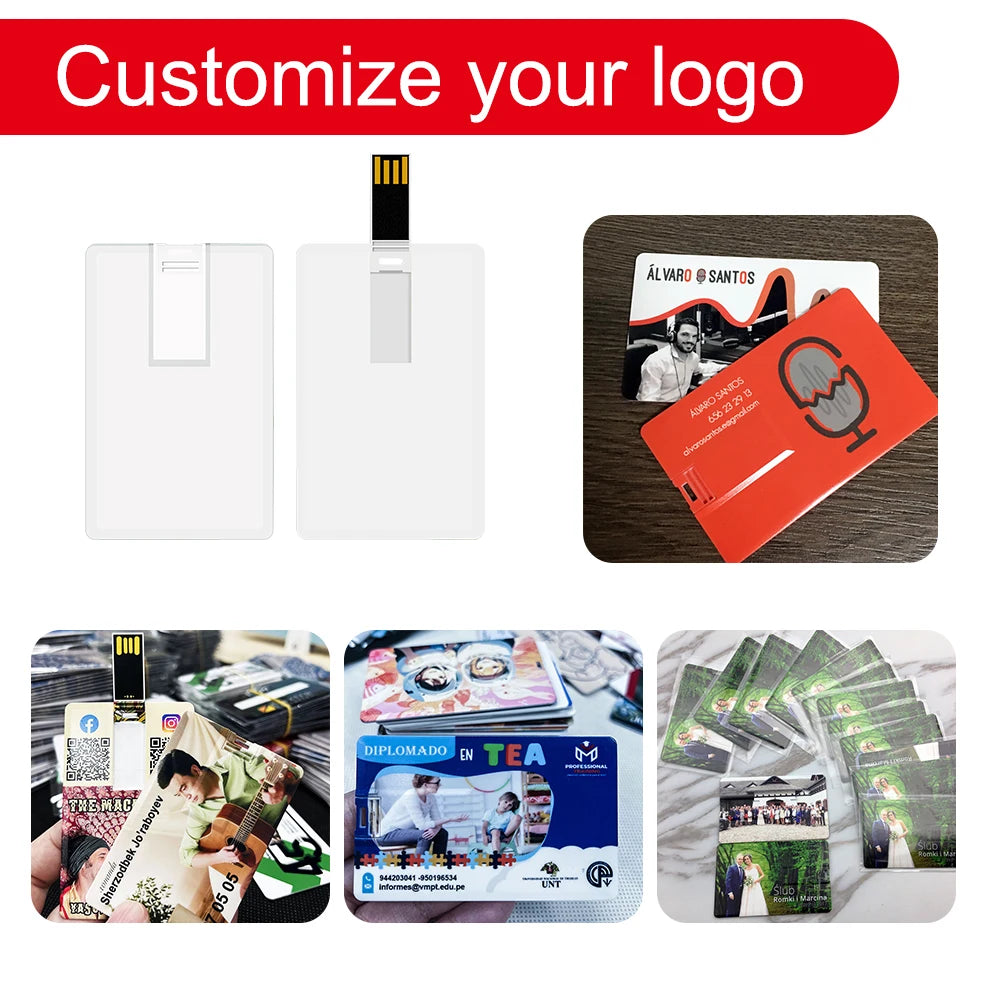 Custom Logo Credit Card USB Flash Drive Bulk 4GB–32GB Custom USB Flash Drive PRIMED