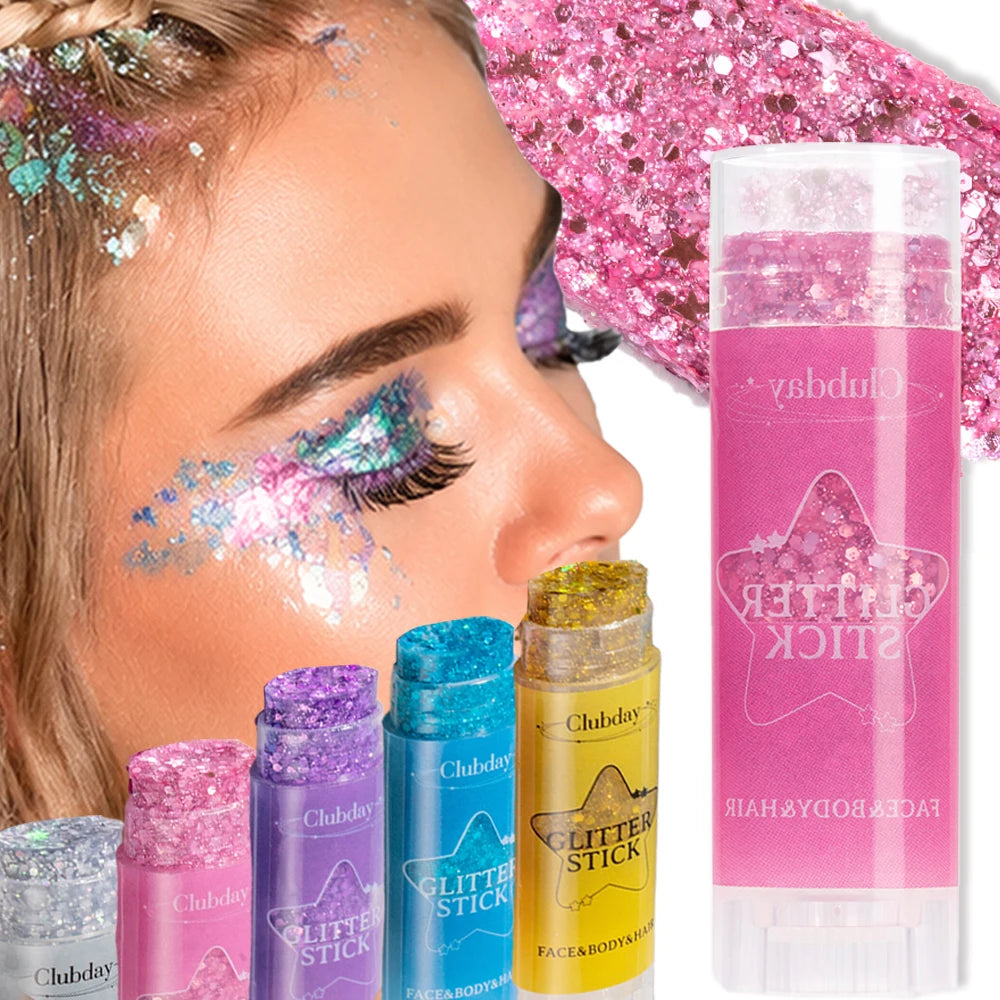 Glitter Gel Stick – Sequin Shimmer Eyeshadow & Body Highlighter Glitter Shimmer Stick PRIMED