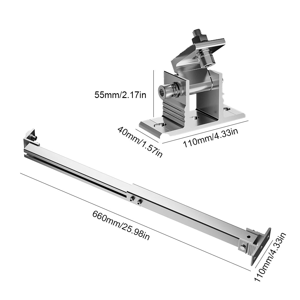 Adjustable Solar Panel Mounting Bracket 15-30° Flat Roof Kit Solar Panel Mount PRIMED