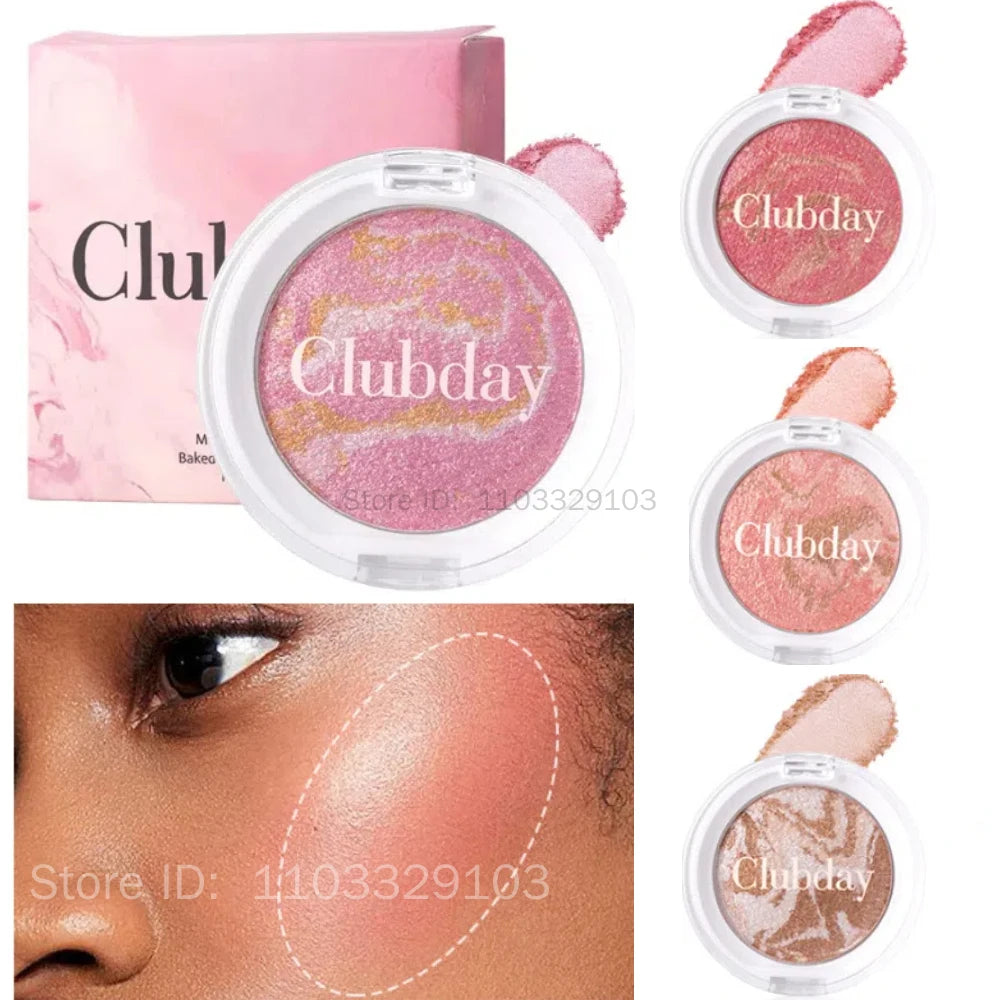 Pearly Marble Baked Blush & Highlighter – High Pigment Baked Blush Palette PRIMED