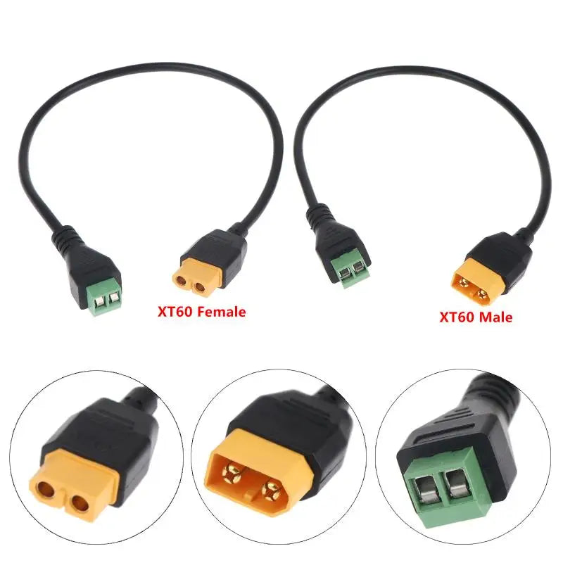 XT60 Solderless 2-Pin Screw Terminal Adapter for UAV & Solar